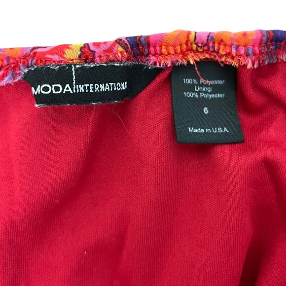 Y2K Boho Paisley Sheer Midi Skirt Red Pink Festival Retro Hippie Size 6 - Picture 5 of 5